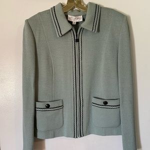 St John Teal green jacket with black trim